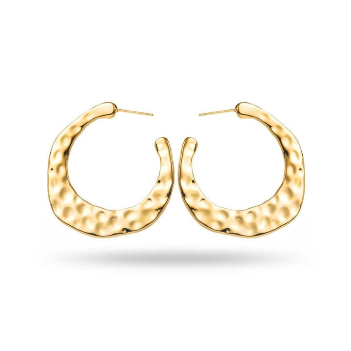 Gehämmerte goldene Creolen aus Edelstahl