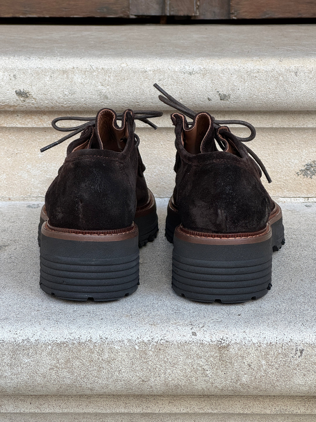 Schokoladenbraune Leder-Derbys 231-100 Semerdjian