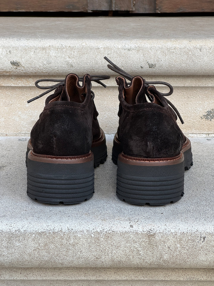 Schokoladenbraune Leder-Derbys 231-100 Semerdjian