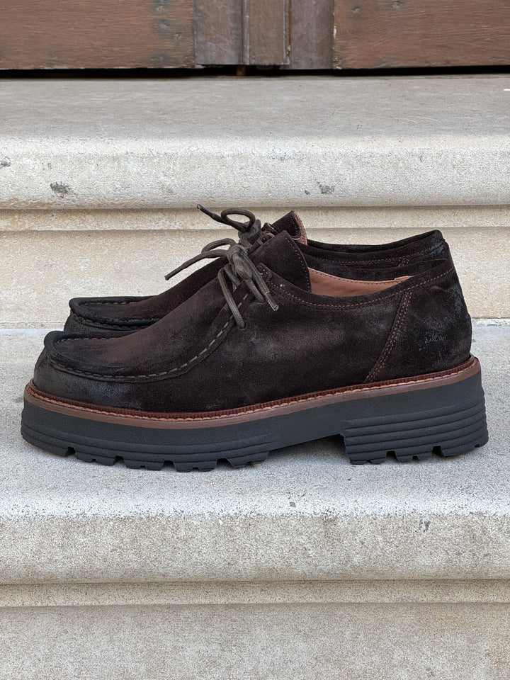 Schokoladenbraune Leder-Derbys 231-100 Semerdjian