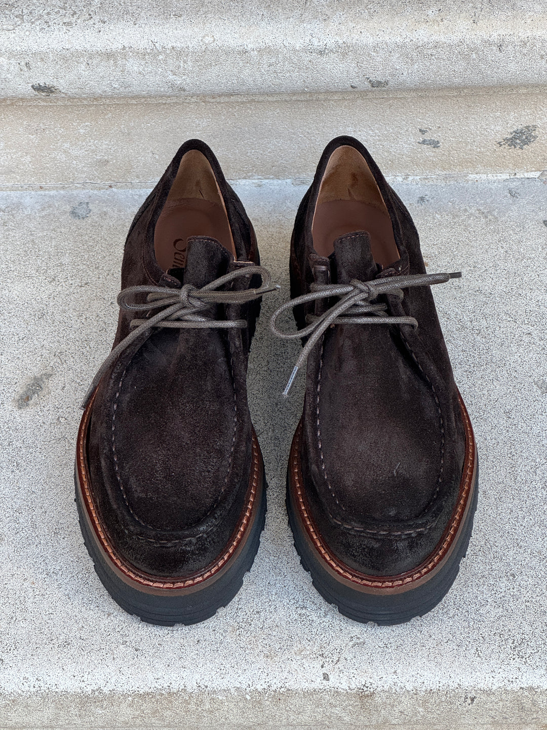 Schokoladenbraune Leder-Derbys 231-100 Semerdjian