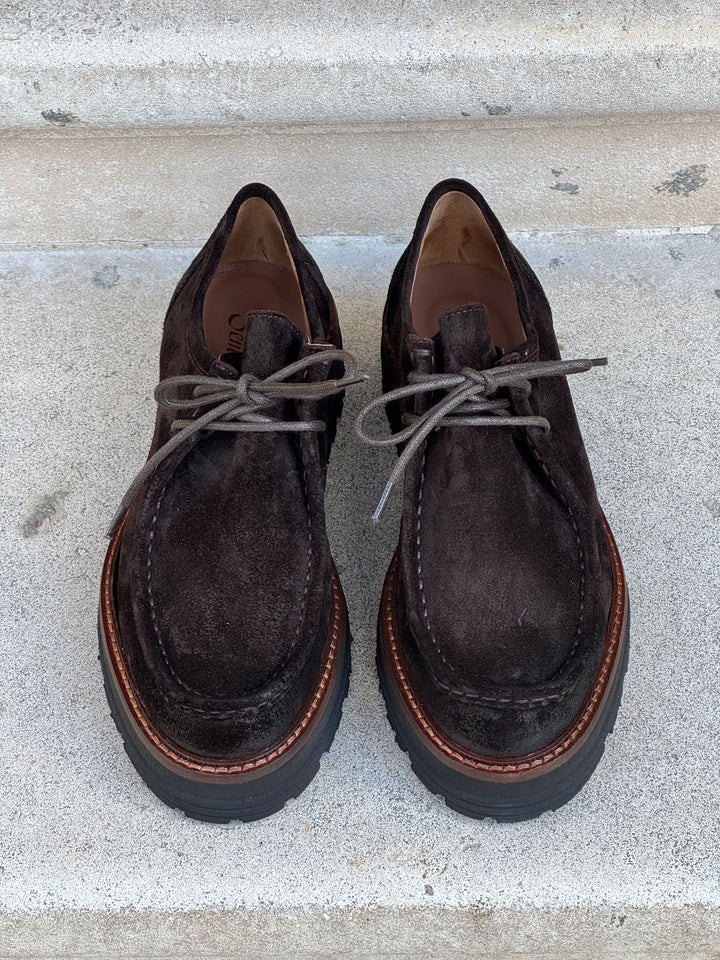 Schokoladenbraune Leder-Derbys 231-100 Semerdjian