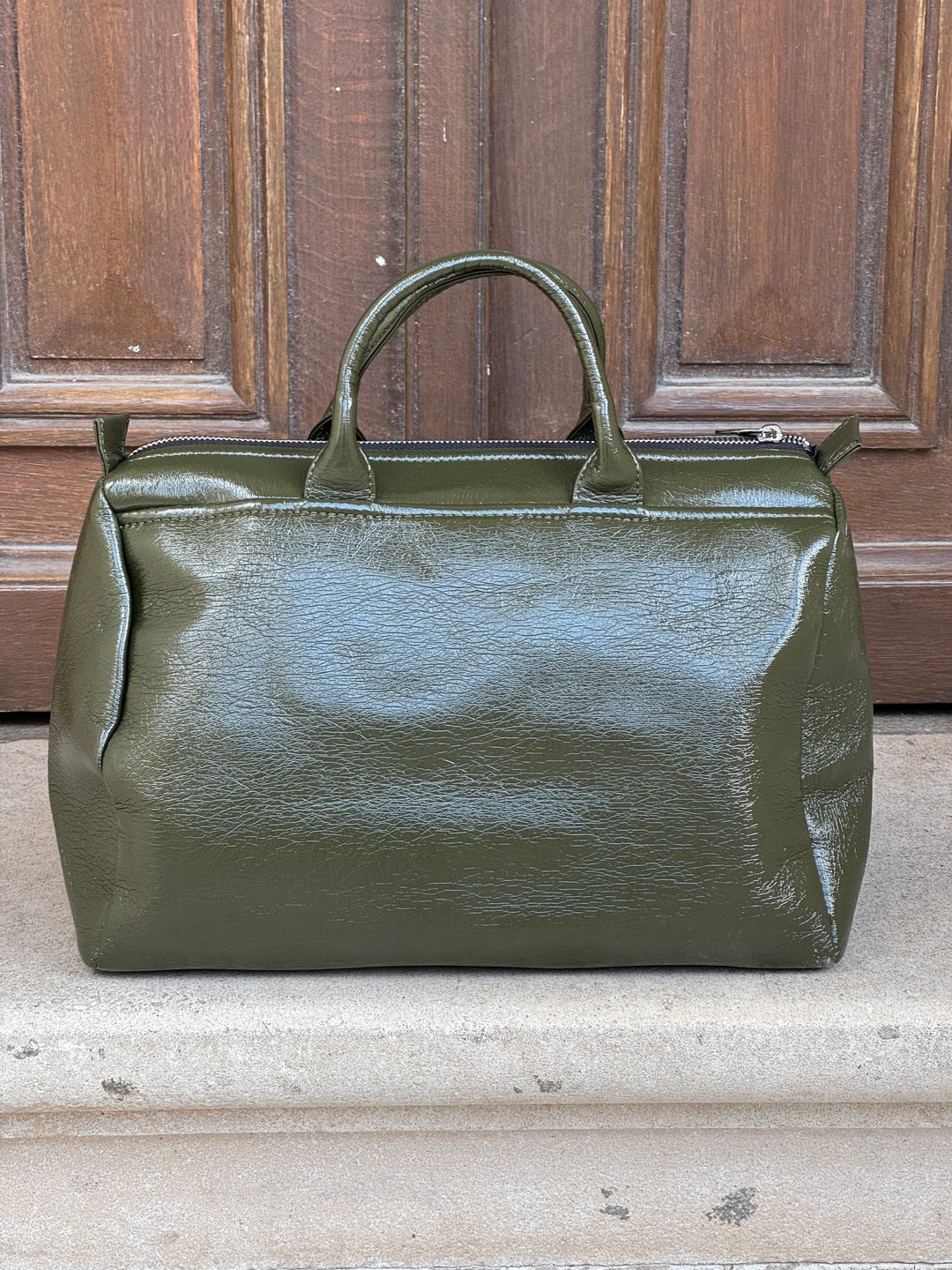 Khaki vinyl bag BOWLING Hippocampe