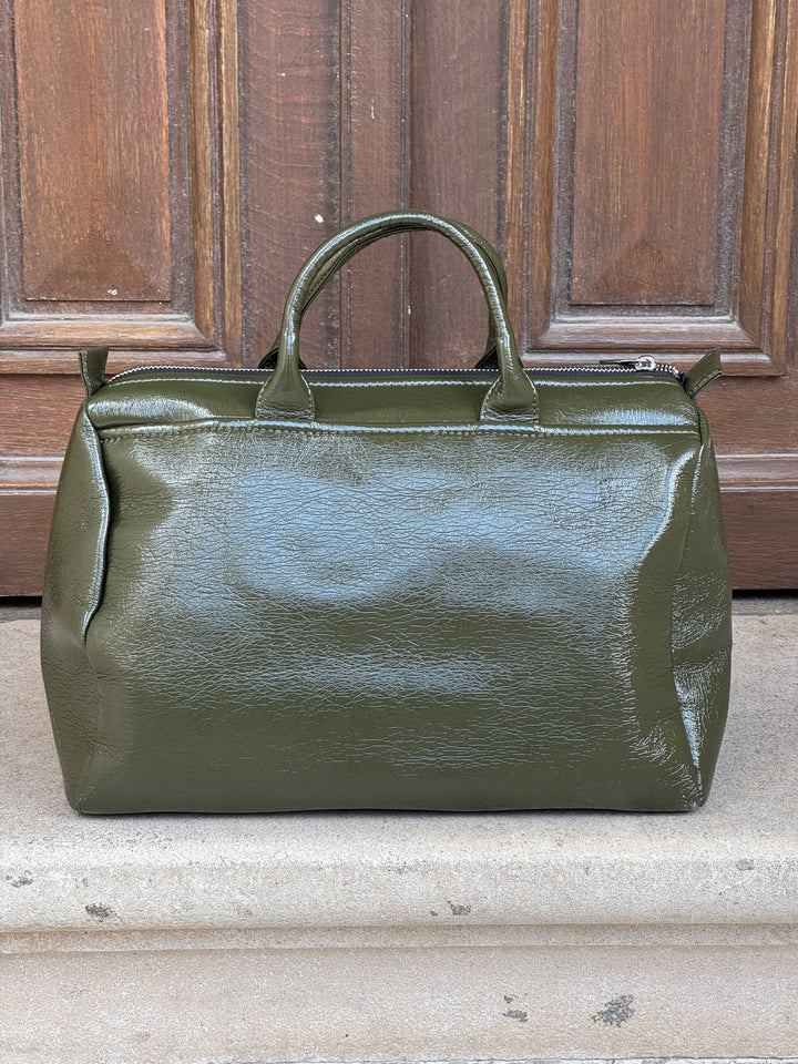 Khaki vinyl bag BOWLING Hippocampe