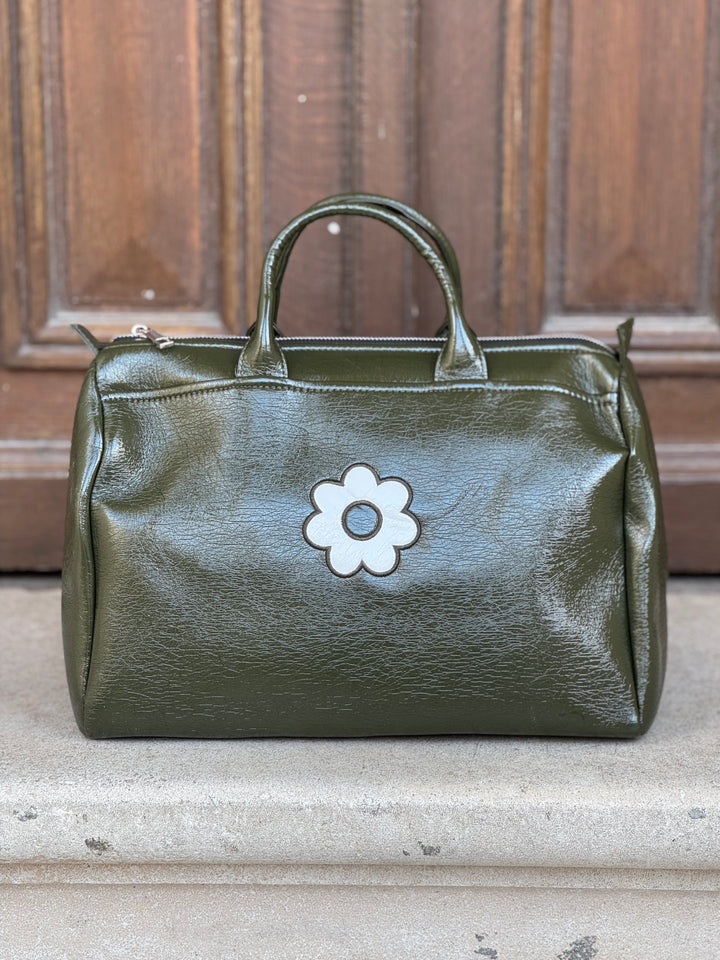 Khaki vinyl bag BOWLING Hippocampe