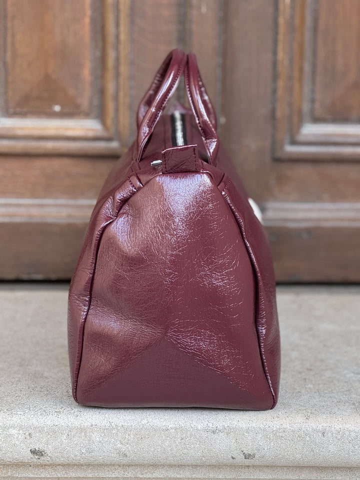 Auberginefarbene Vinyltasche BOWLING Hippocampe