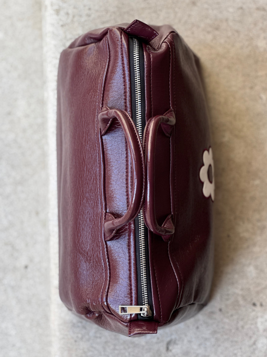 Auberginefarbene Vinyltasche BOWLING Hippocampe