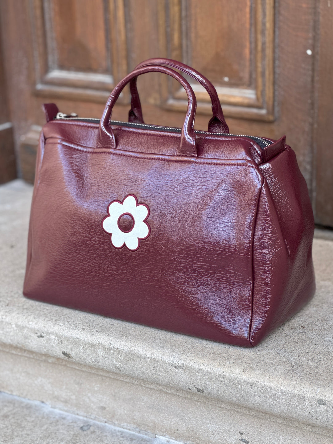 Auberginefarbene Vinyltasche BOWLING Hippocampe