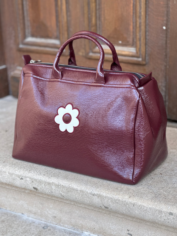 Auberginefarbene Vinyltasche BOWLING Hippocampe