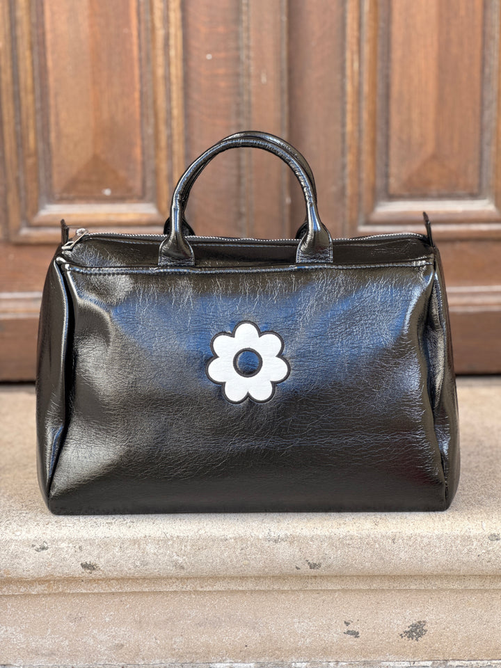 Schwarze BOWLING Hippocampe-Tasche aus Vinyl