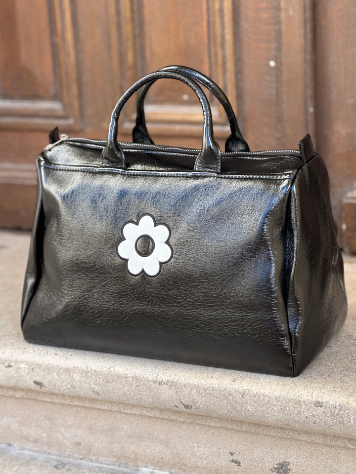 Schwarze BOWLING Hippocampe-Tasche aus Vinyl