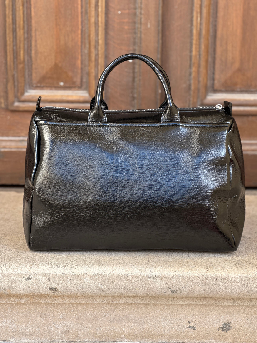 Schwarze BOWLING Hippocampe-Tasche aus Vinyl