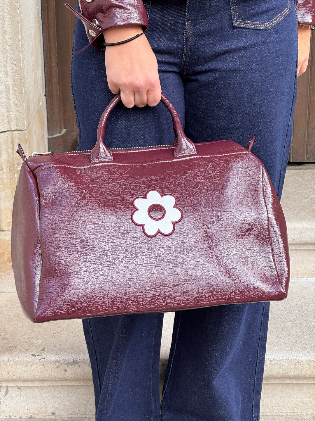 Auberginefarbene Vinyltasche BOWLING Hippocampe