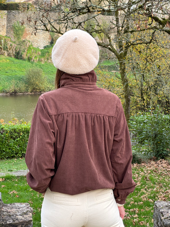 Chemise velours marron GLORIA