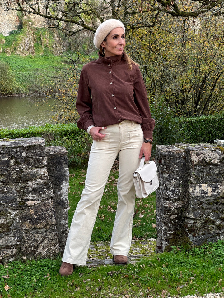 Chemise velours marron GLORIA