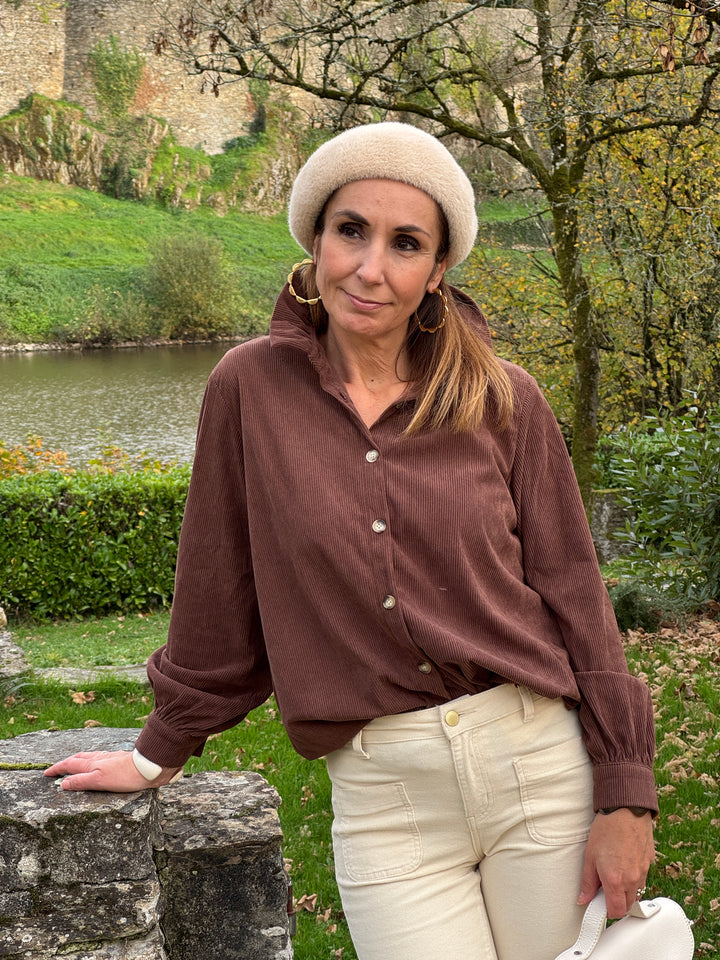 Chemise velours marron GLORIA
