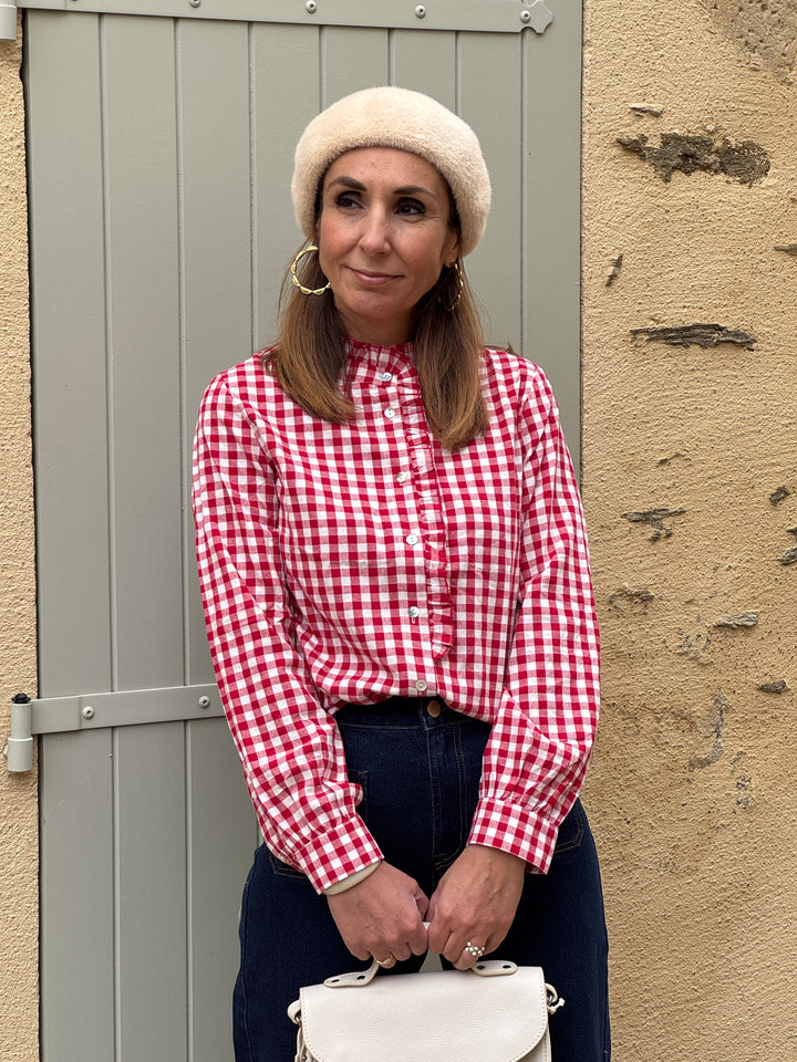 Chemise vichy rouge et blanche MILIE