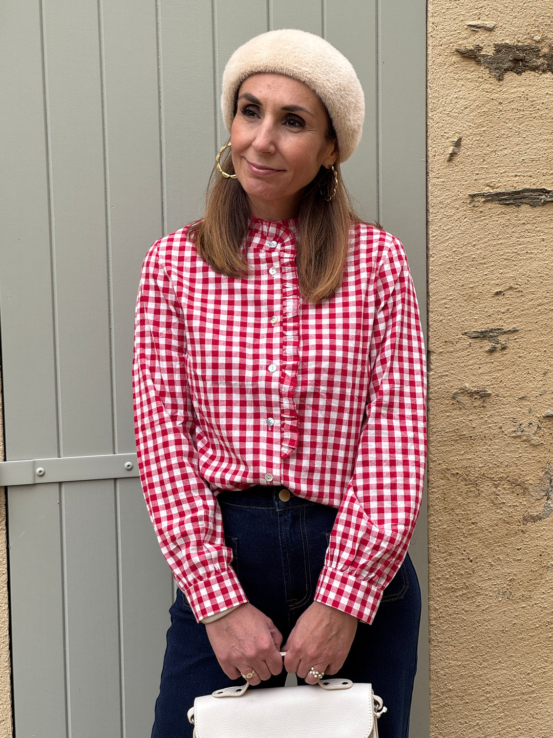 Chemise vichy rouge et blanche MILIE