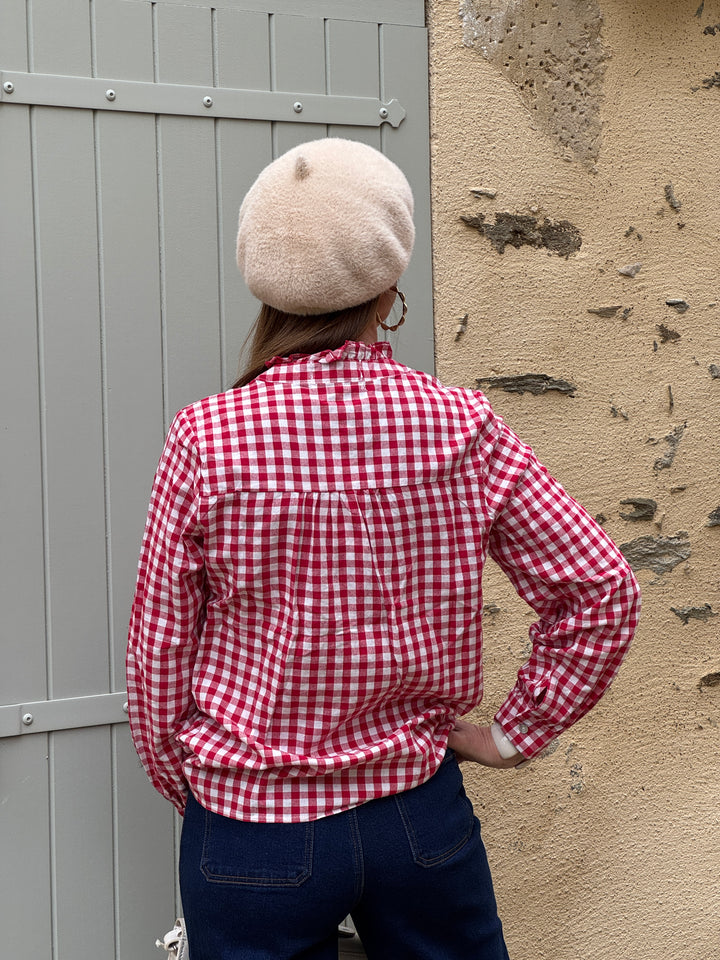 Chemise vichy rouge et blanche MILIE