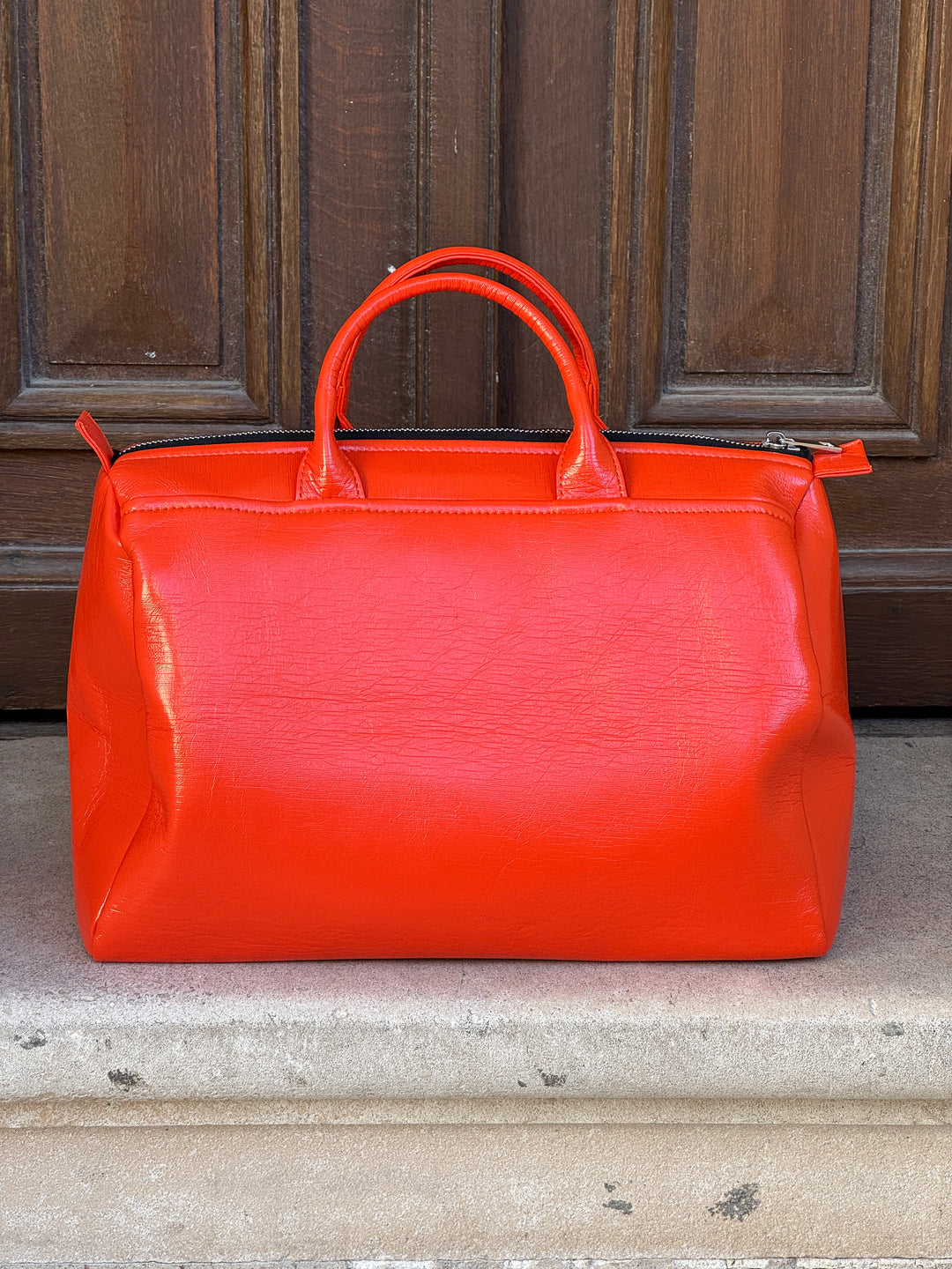 Orange vinyl bag BOWLING Hippocampe