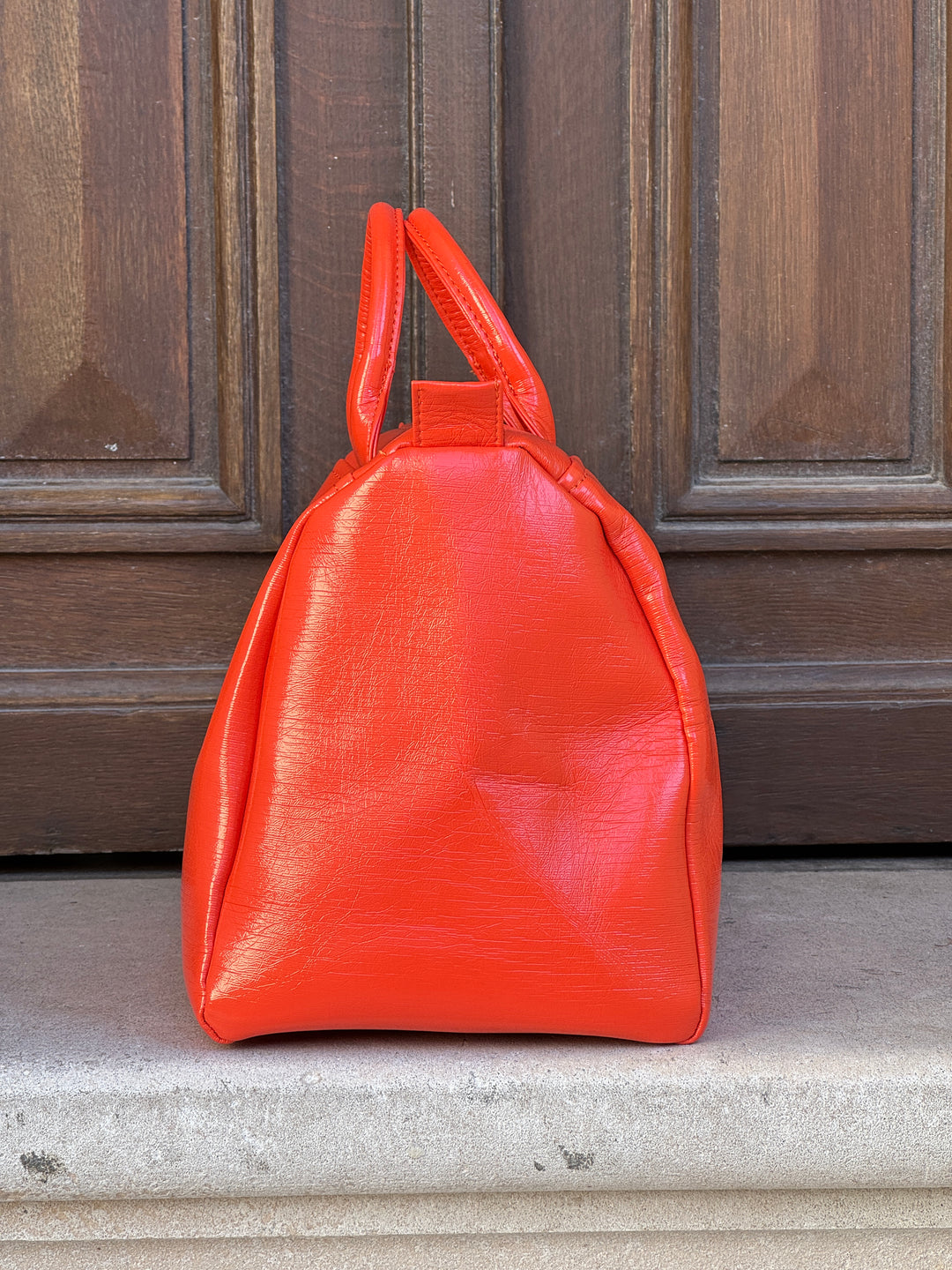 Orange vinyl bag BOWLING Hippocampe
