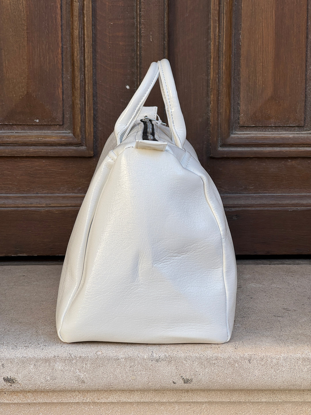 White vinyl BOWLING Hippocampe bag