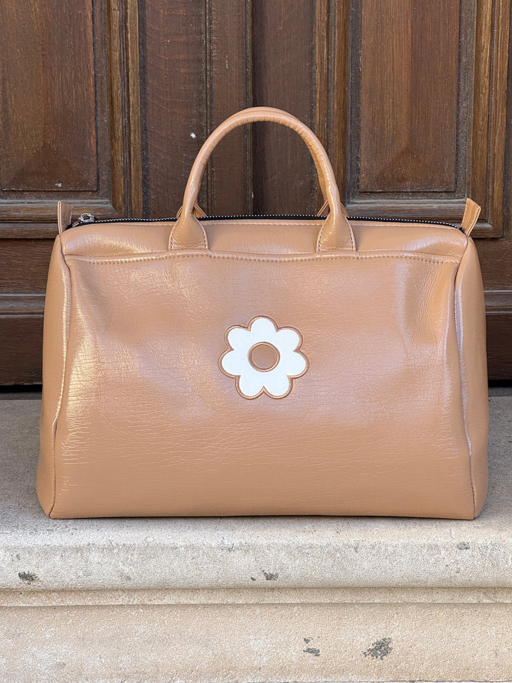 Hippocampe BOWLING beige vinyl bag