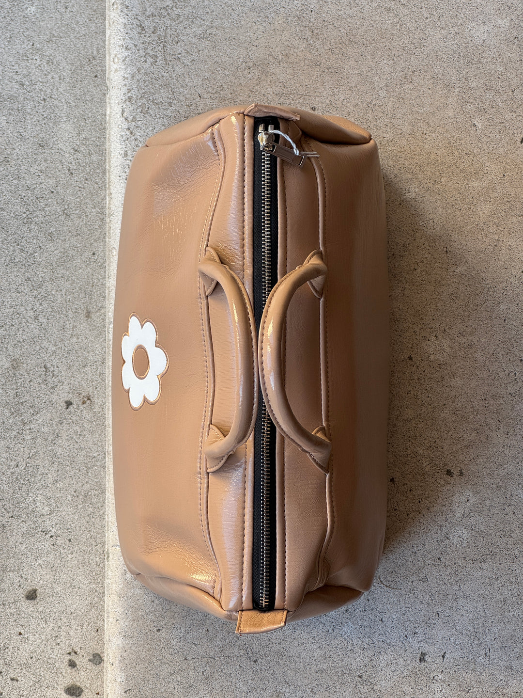 Hippocampe BOWLING beige vinyl bag