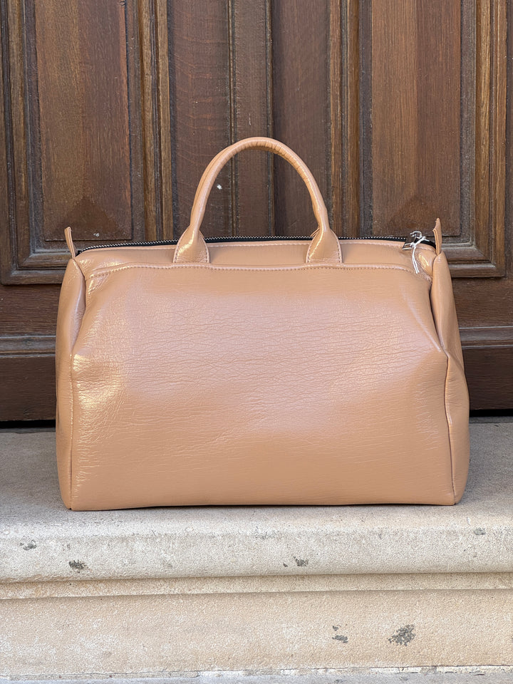 Hippocampe BOWLING beige vinyl bag