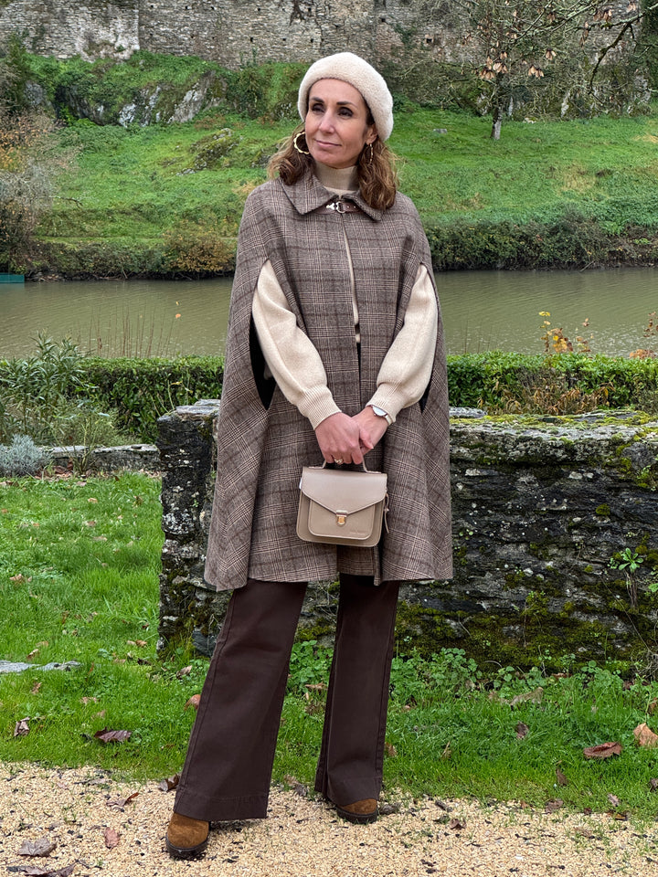 Cape Prestige Carreaux écossais chocolat camel hippocampe