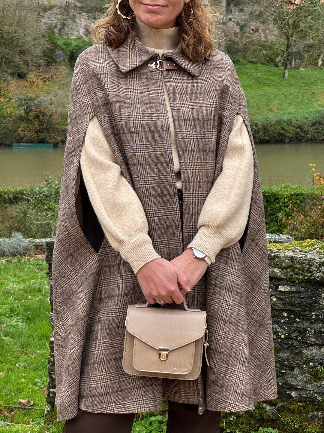 Cape Prestige Carreaux écossais chocolat camel hippocampe