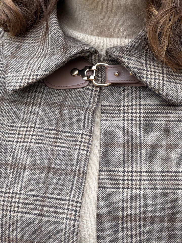 Cape Prestige Carreaux écossais chocolat camel hippocampe