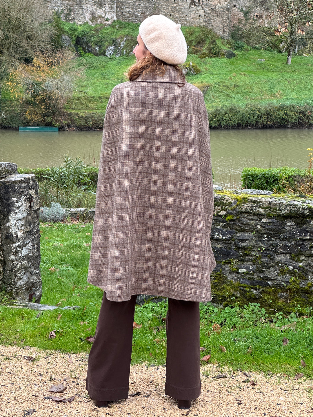 Cape Prestige Carreaux écossais chocolat camel hippocampe