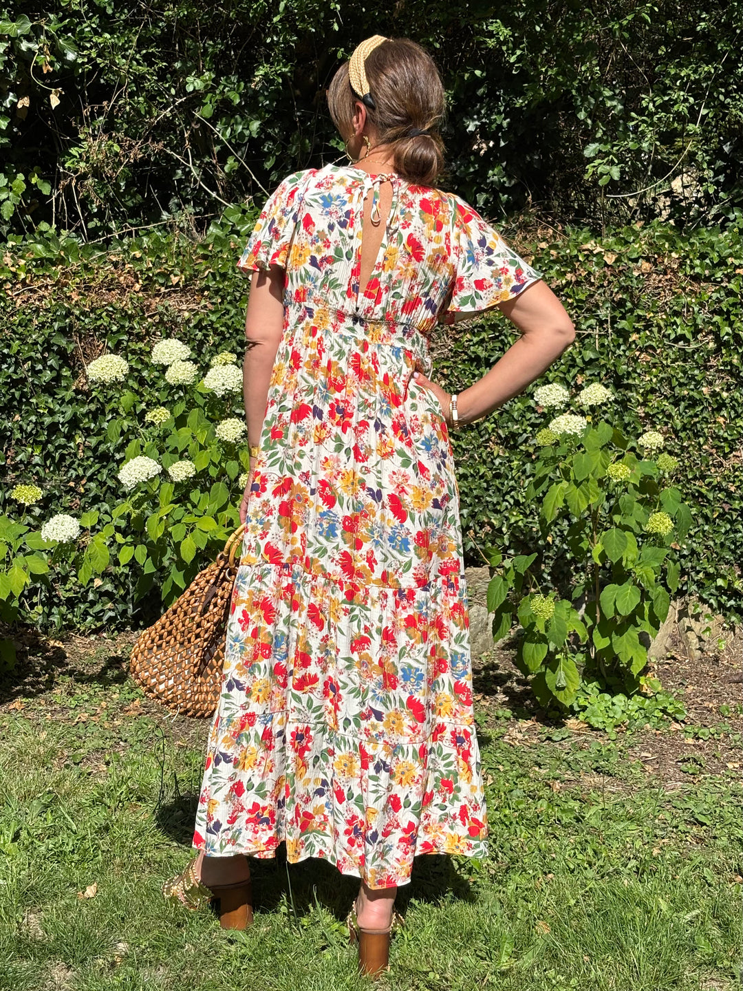 Langes Mehrfarbenkleid ELOAN