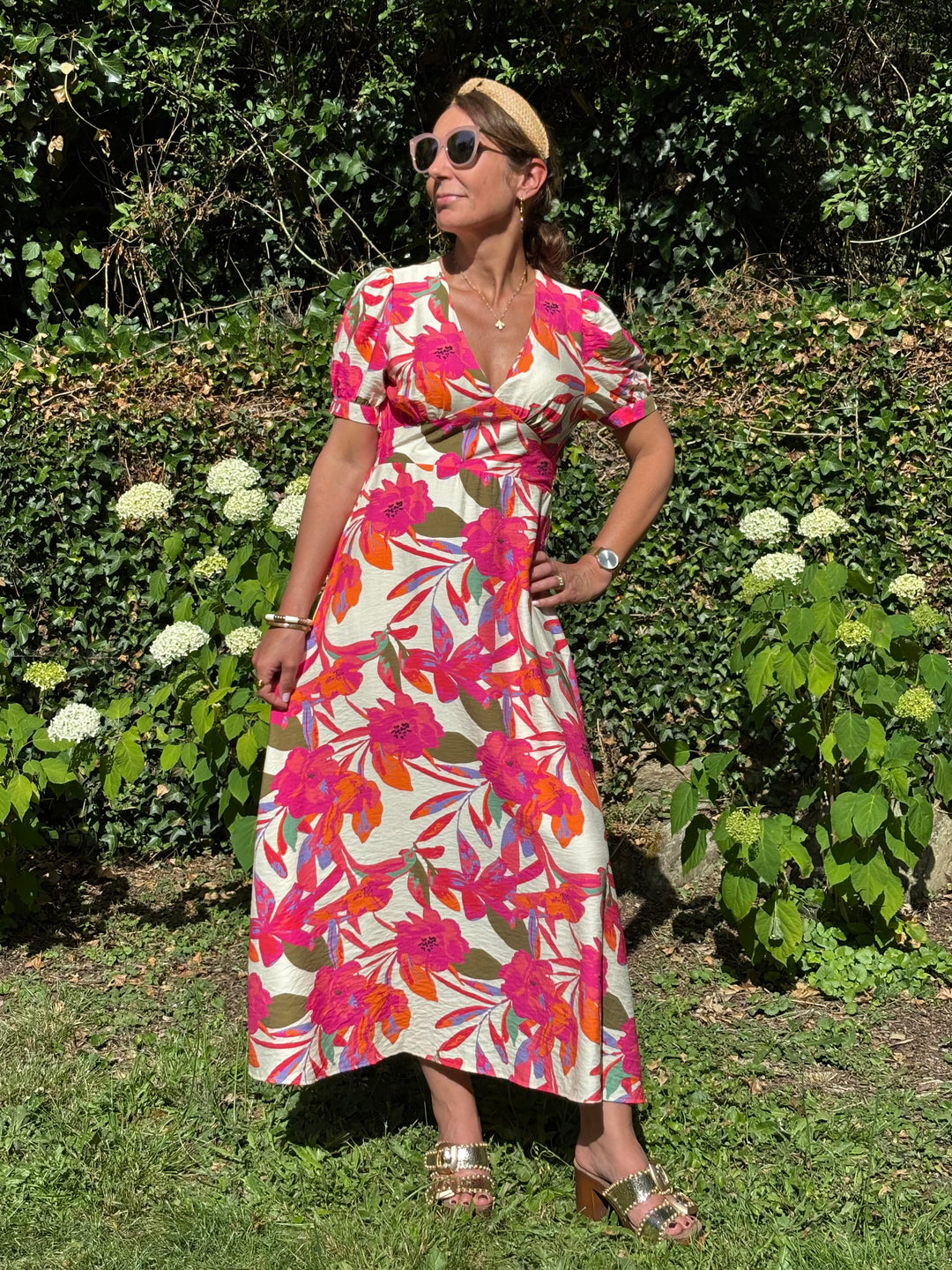 Robe multico longue empire THÉRÈSE