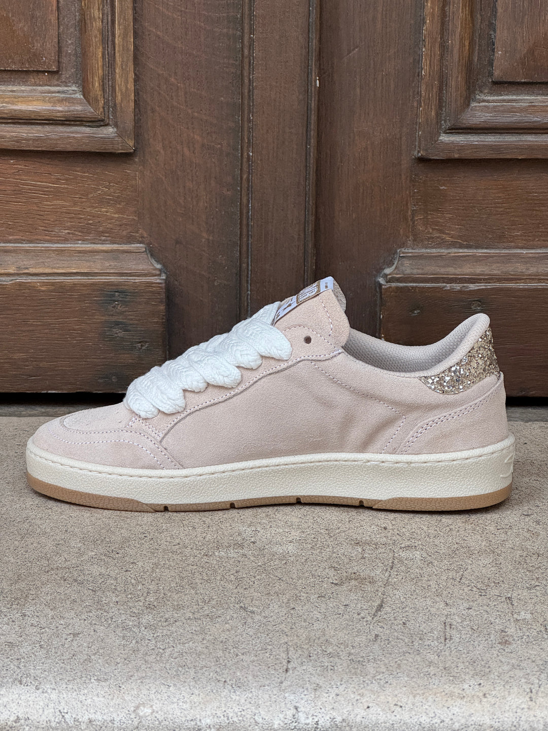 Basket en cuir beige Dany D359 Semerdjian