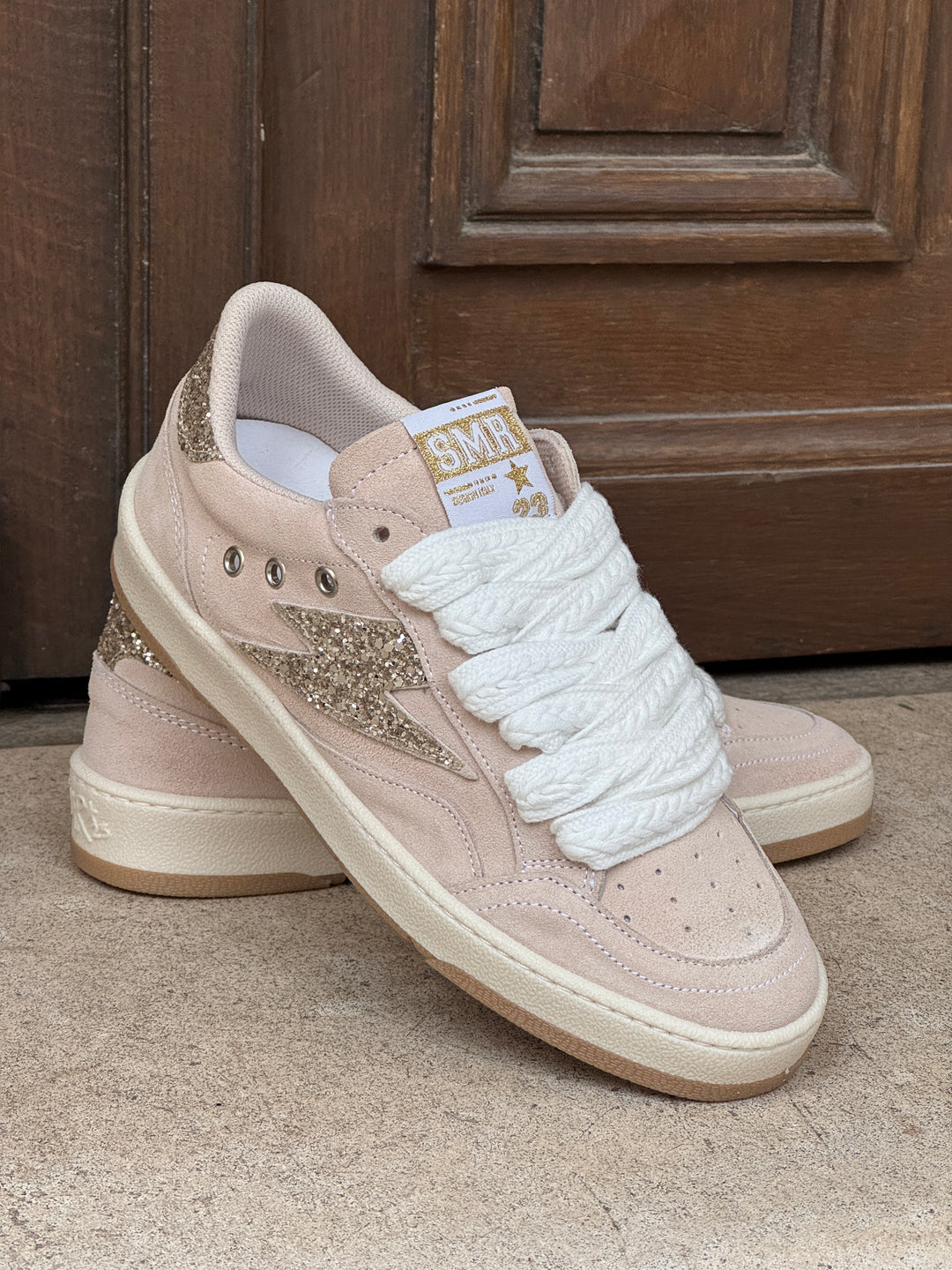 Basket en cuir beige Dany D359 Semerdjian