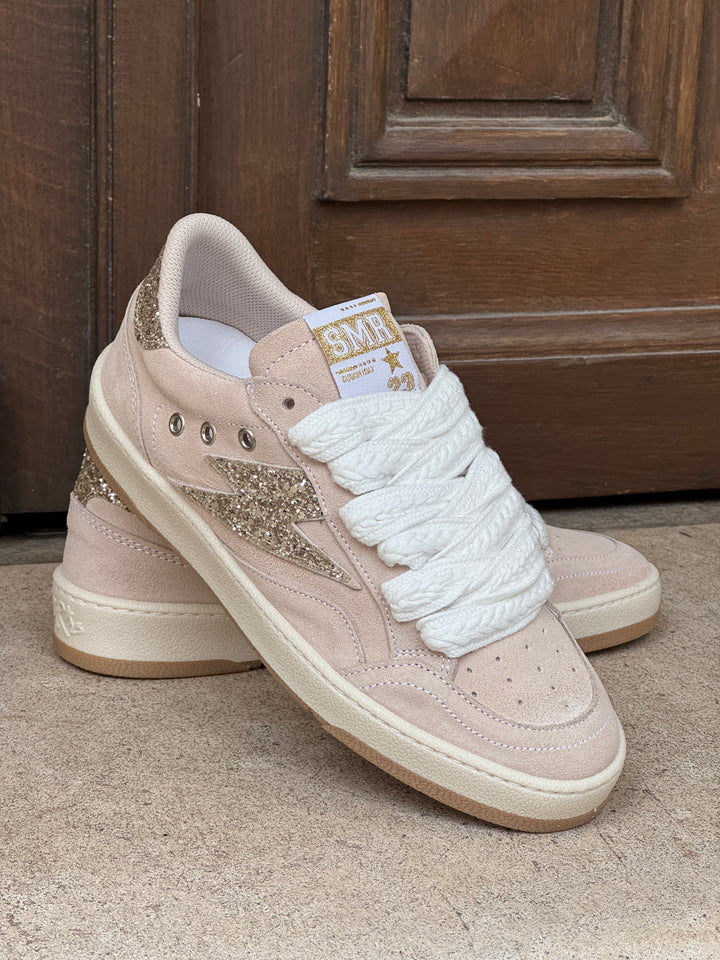 Basket en cuir beige Dany D359 Semerdjian