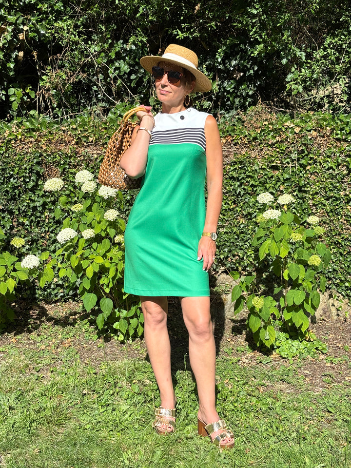 Robe verte SEVENTIES SERENA Hippocampe