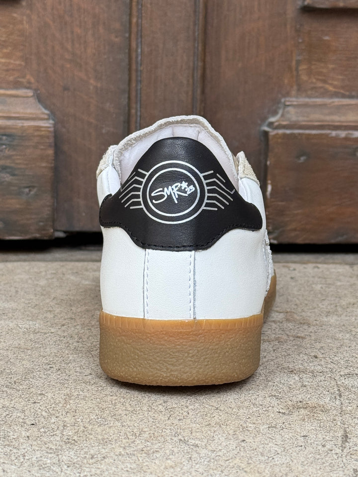 Basket en cuir blanc éclair doré EMILY D331  Semerdjian