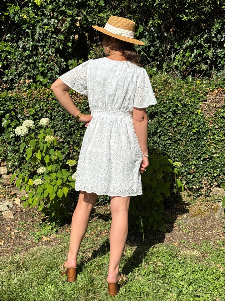 Kleid im Empire-Stil mit weißer Stickerei JALEN