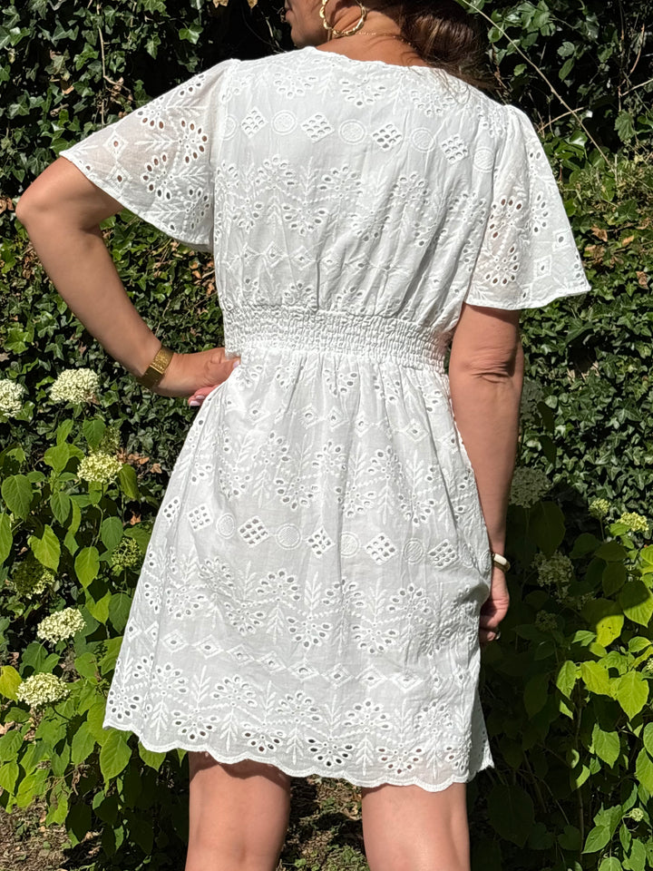 Kleid im Empire-Stil mit weißer Stickerei JALEN