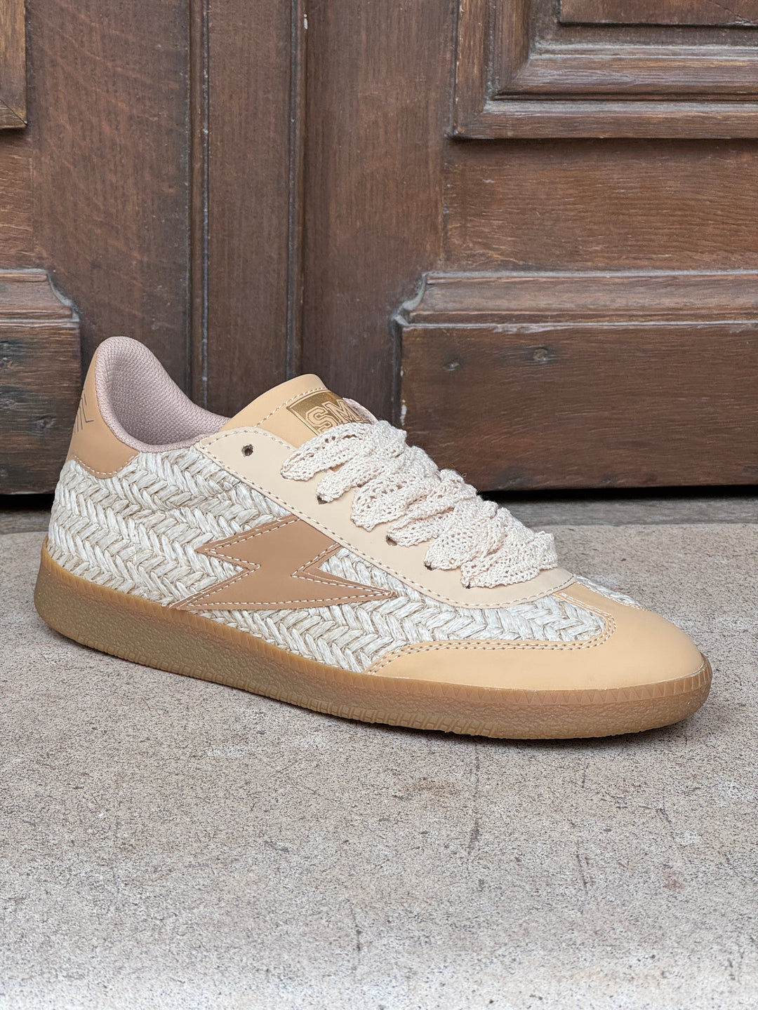 Basket en cuir beige EMILY D507 Semerdjian