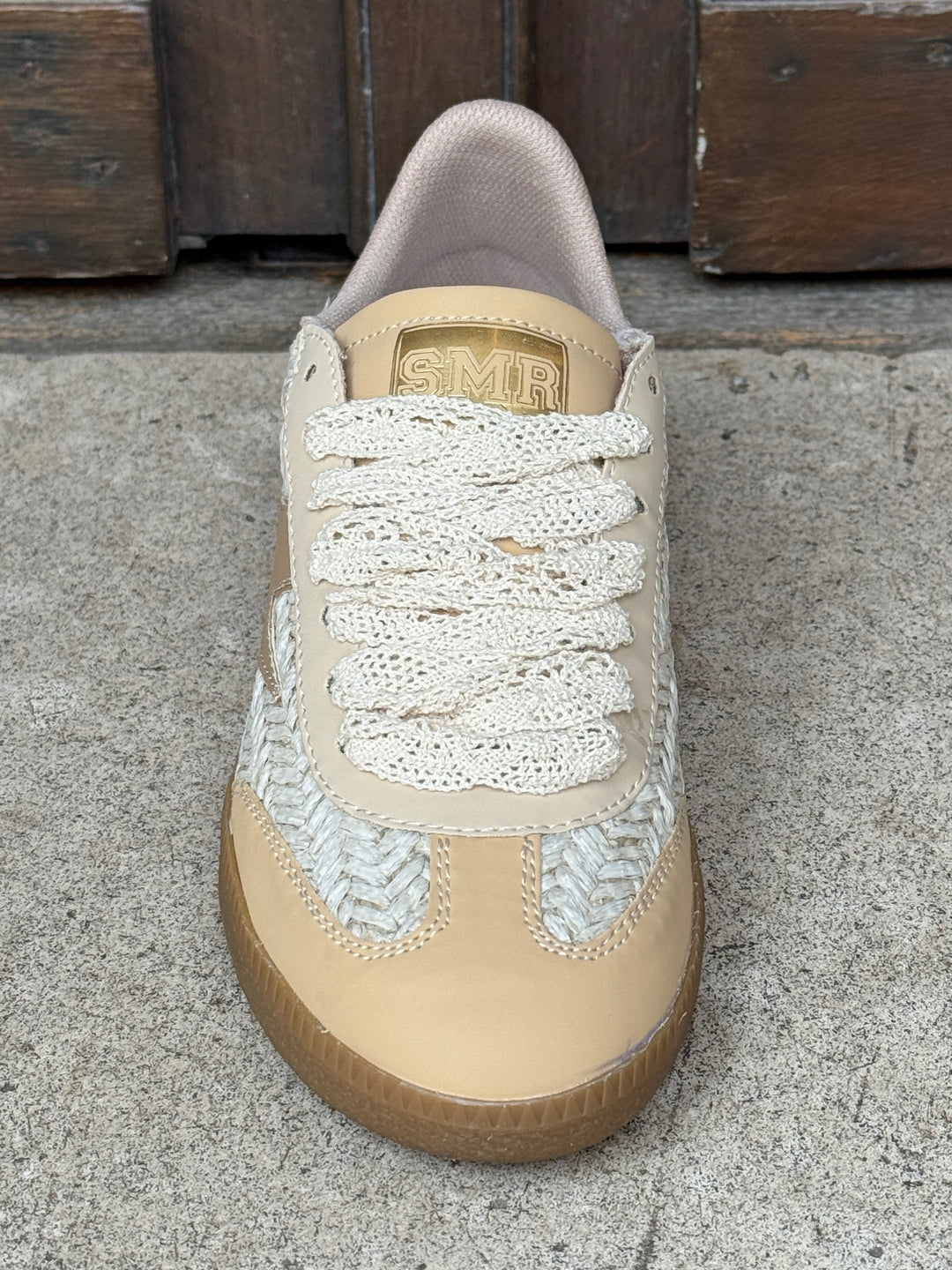 Basket en cuir beige EMILY D507 Semerdjian