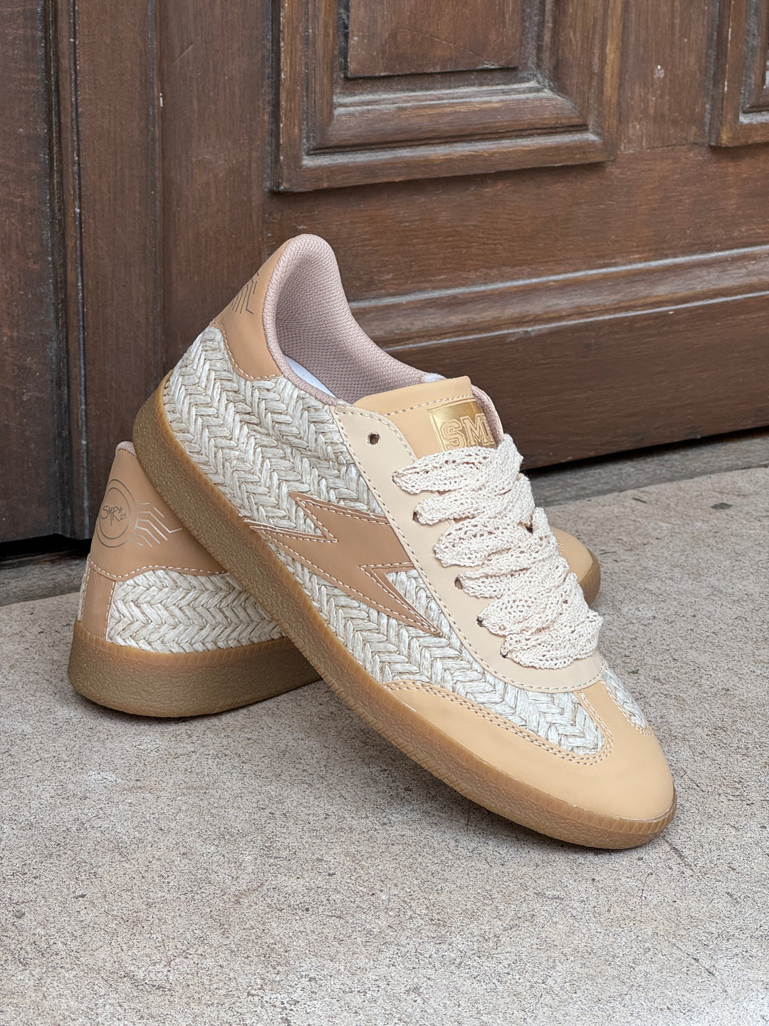 Basket en cuir beige EMILY D507 Semerdjian