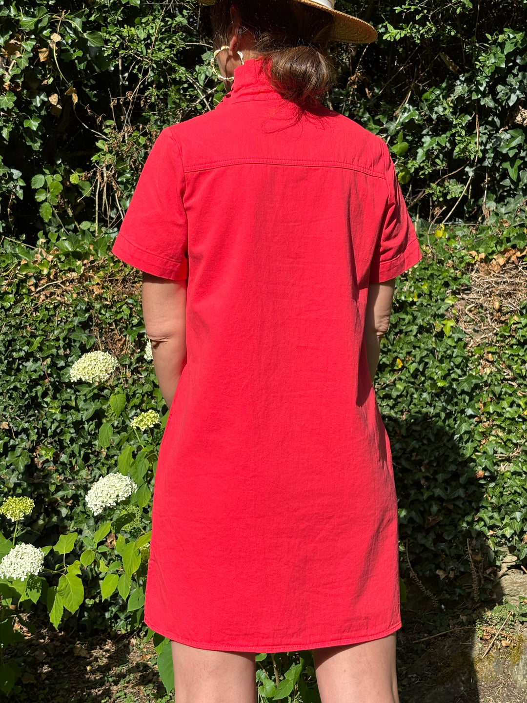 Robe rouge trapèze jean LILIA