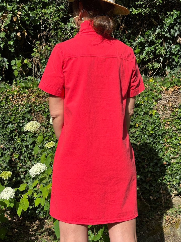 Robe rouge trapèze jean LILIA