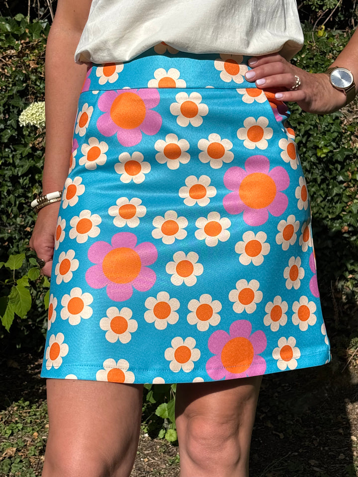 Jupe SEVENTIES n°36 bleu Hippocampe