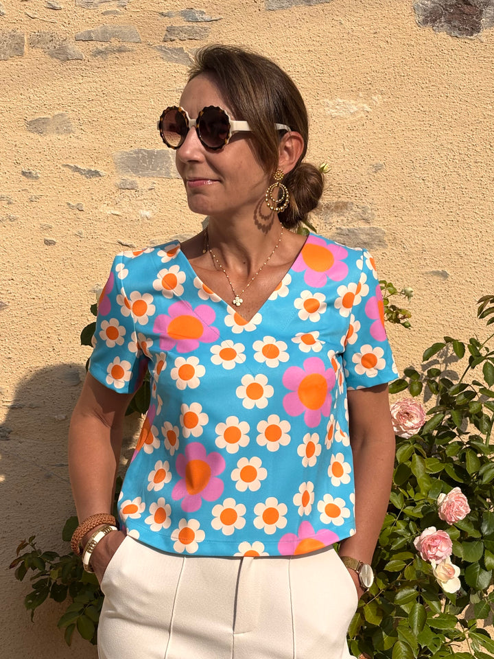 Blue SEVENTIES top N°36 Seahorse