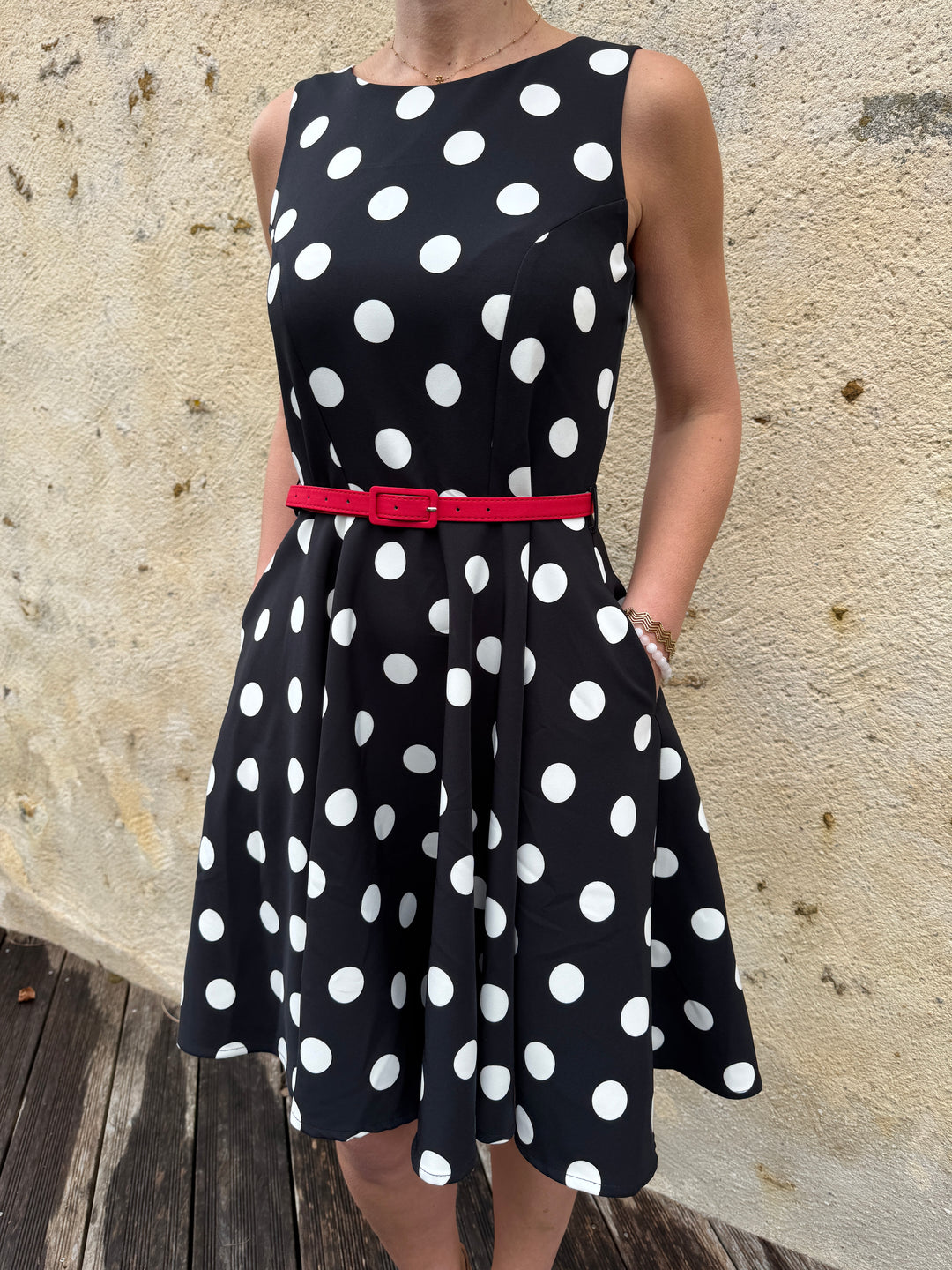 black dress red polka dots Black dress with white polka dots KIMATHIE red Hippocampe